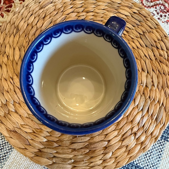 VENA Blue Rose Polish Pottery Butterfly Coffee Mug - Picture 4 of 8